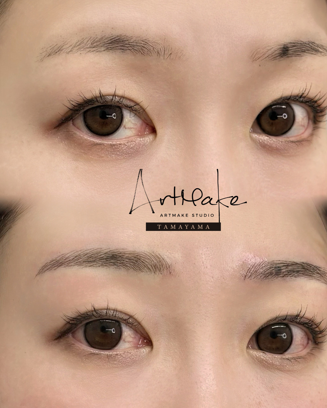 アートメイクスタジオ眉アートメイク症例画像｜毛並み技法｜細め平行アーチ